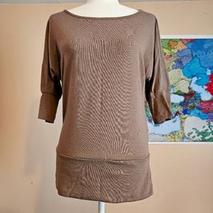 Brown Knit Dolman Top